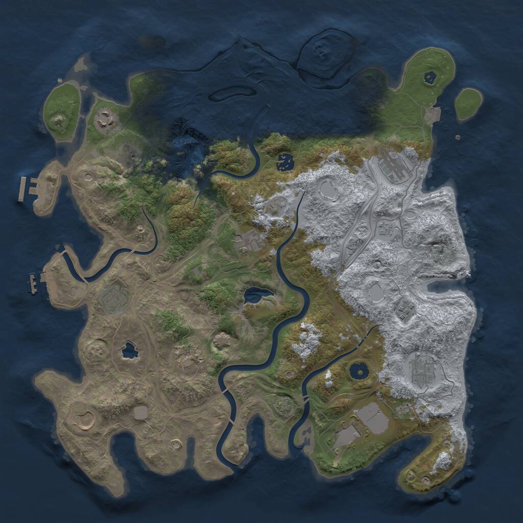 Rust Map: Procedural Map, Size: 4250, Seed: 829484247, 17 Monuments
