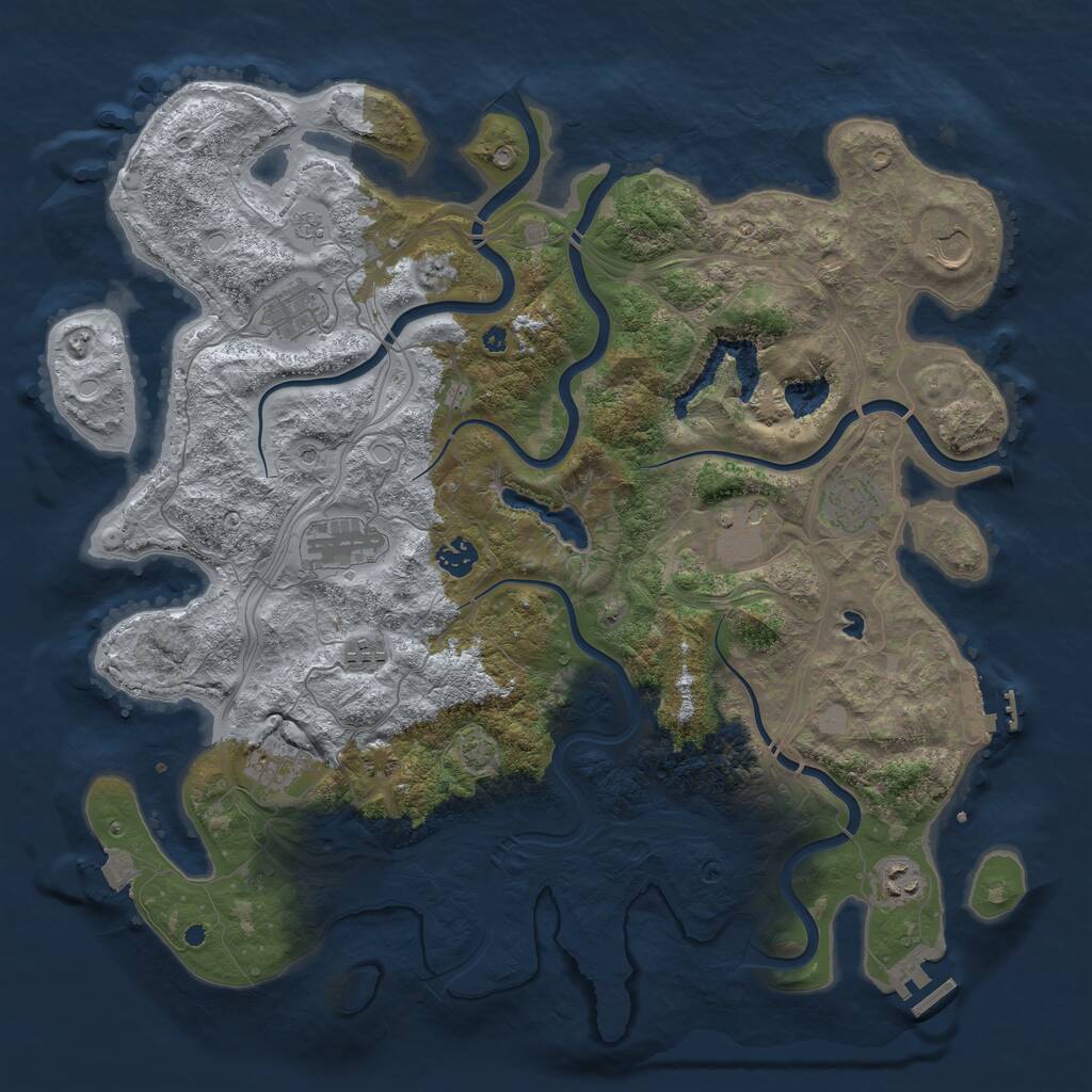 Rust Map: Procedural Map, Size: 4250, Seed: 1200811695, 15 Monuments