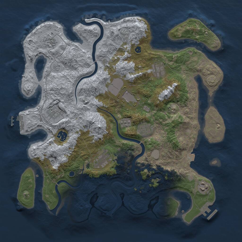 Rust Map: Procedural Map, Size: 3750, Seed: 269588927, 15 Monuments