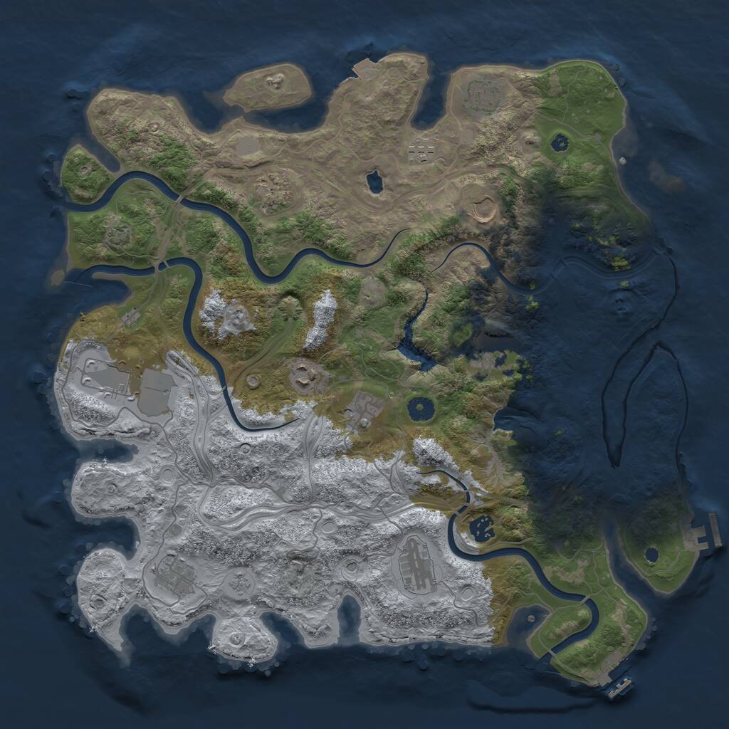 Rust Map: Procedural Map, Size: 4250, Seed: 78524, 17 Monuments