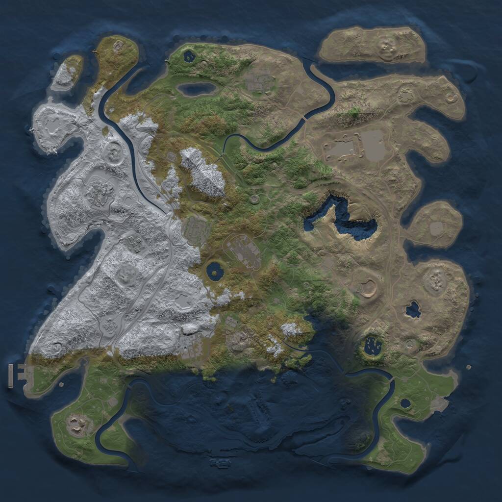 Rust Map: Procedural Map, Size: 4250, Seed: 1941187816, 16 Monuments