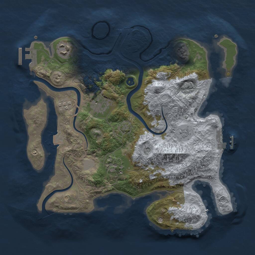 Rust Map: Procedural Map, Size: 3000, Seed: 16667, 10 Monuments