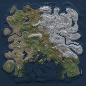 Thumbnail Rust Map: Procedural Map, Size: 4500, Seed: 55278300, 15 Monuments
