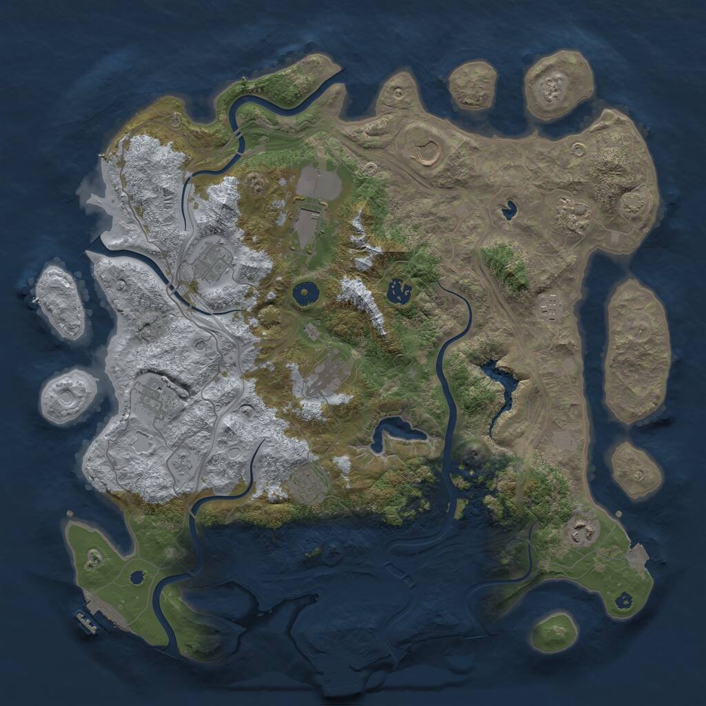 Rust Map: Procedural Map, Size: 4250, Seed: 1300758766, 16 Monuments
