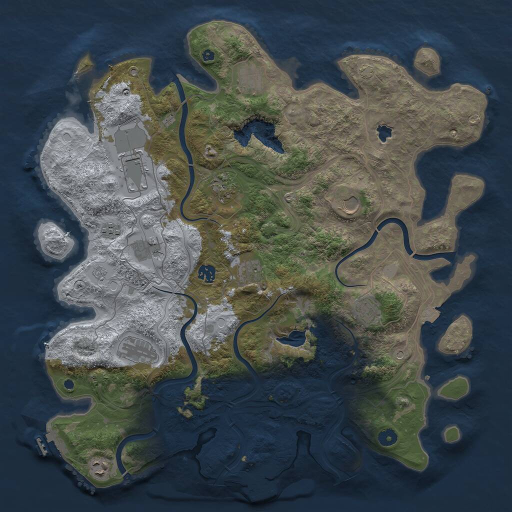 Rust Map: Procedural Map, Size: 4250, Seed: 22694, 17 Monuments