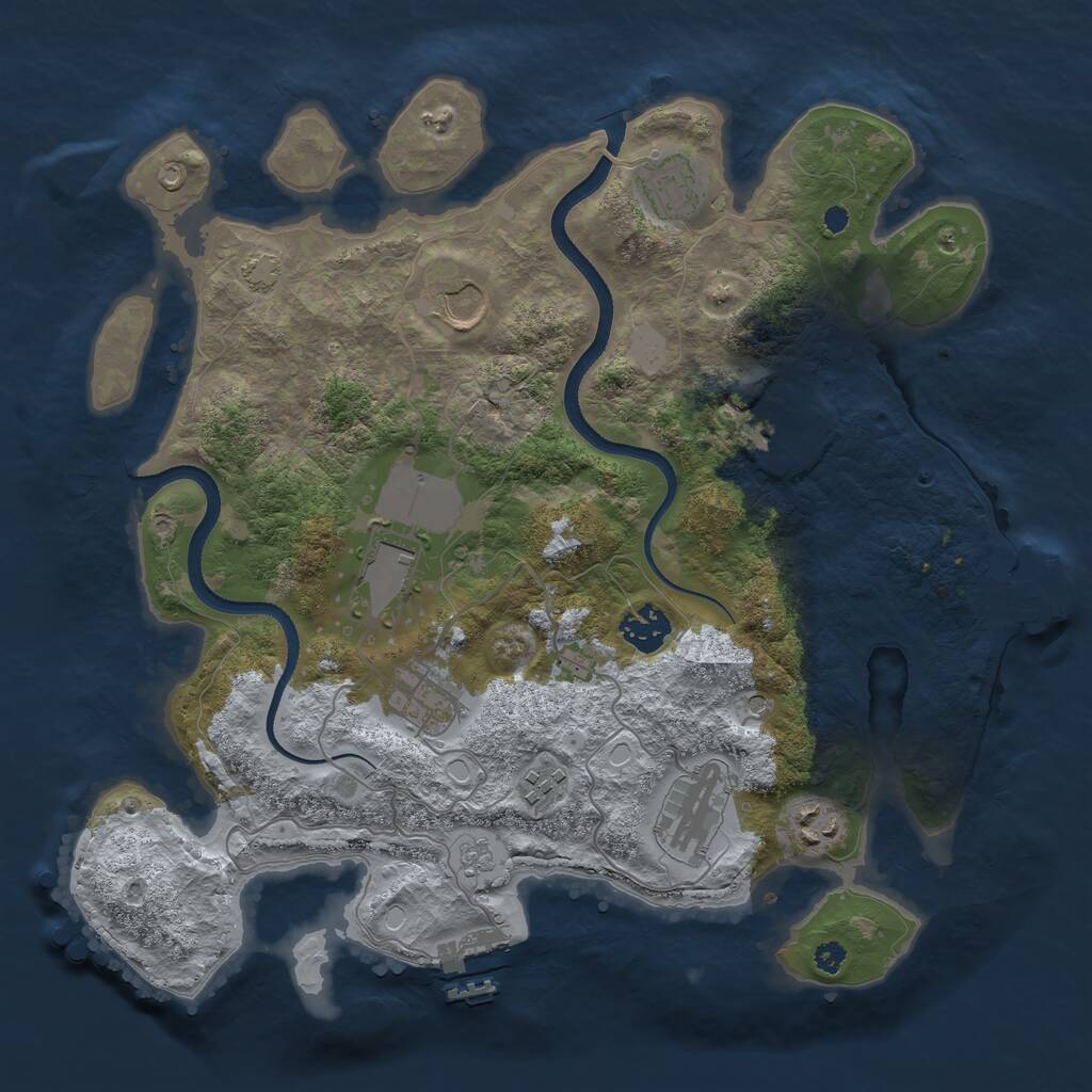 Rust Map: Procedural Map, Size: 3500, Seed: 698869, 15 Monuments