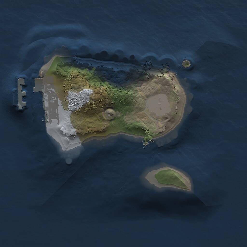 Rust Map: Procedural Map, Size: 1250, Seed: 1424339682, 2 Monuments