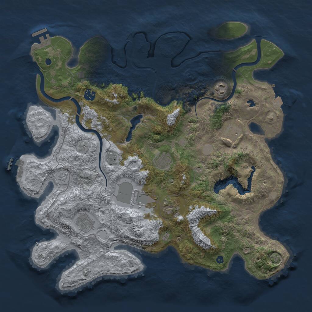Rust Map: Procedural Map, Size: 4000, Seed: 1911781161, 14 Monuments