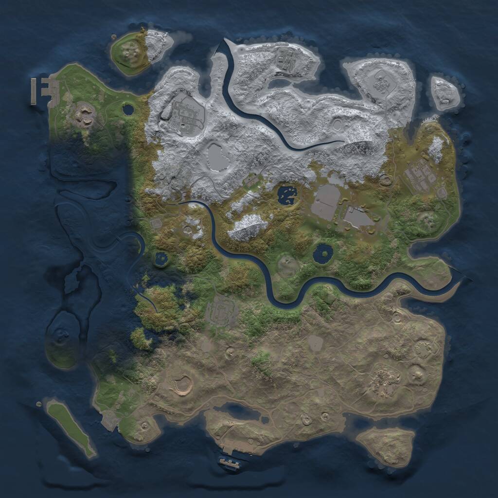 Rust Map: Procedural Map, Size: 3750, Seed: 479222168, 15 Monuments