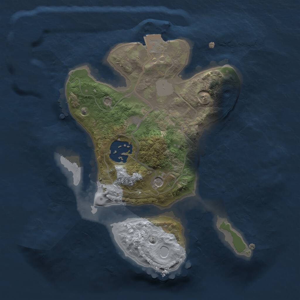 Rust Map: Procedural Map, Size: 2000, Seed: 1808710826, 3 Monuments