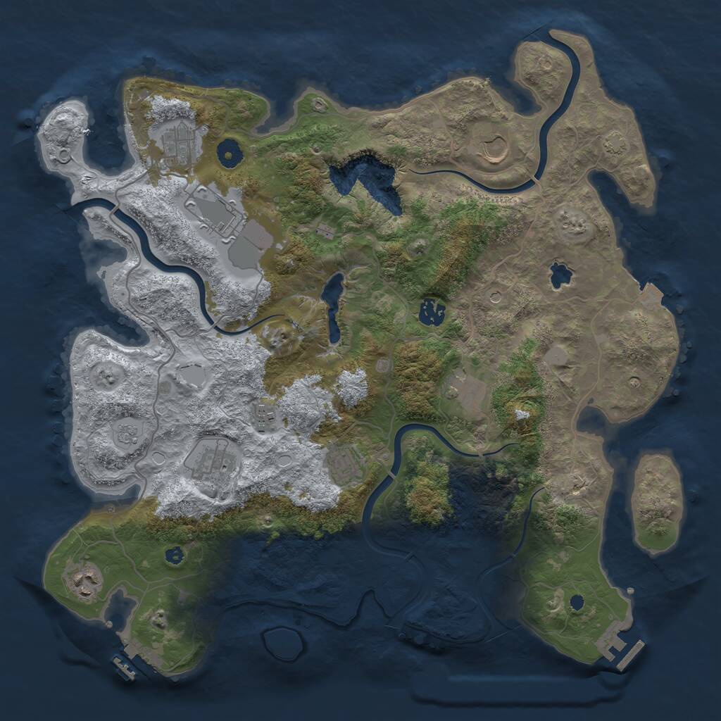 Rust Map: Procedural Map, Size: 4000, Seed: 28817, 15 Monuments
