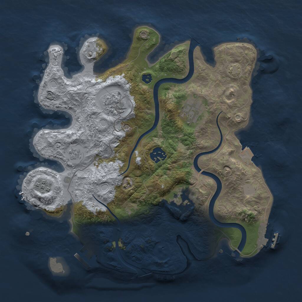 Rust Map: Procedural Map, Size: 3000, Seed: 291374042, 11 Monuments