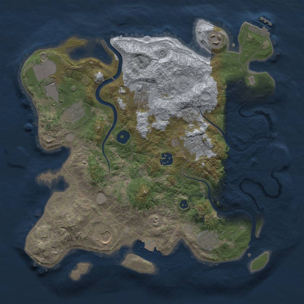 Rust Map: Procedural Map, Size: 3500, Seed: 13485, 15 Monuments