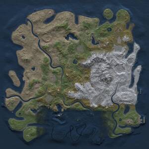 Thumbnail Rust Map: Procedural Map, Size: 5000, Seed: 1280078368, 17 Monuments