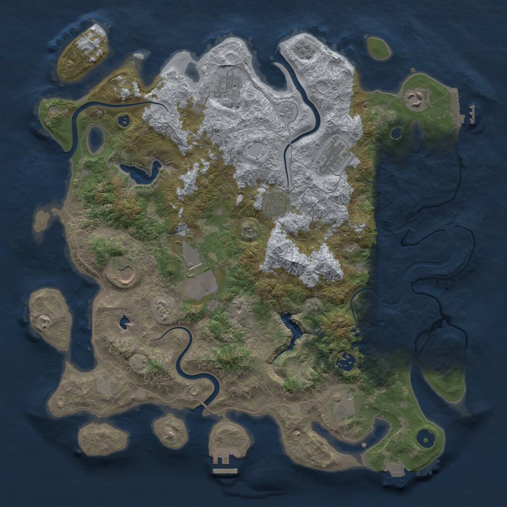 Rust Map: Procedural Map, Size: 4200, Seed: 51151, 15 Monuments