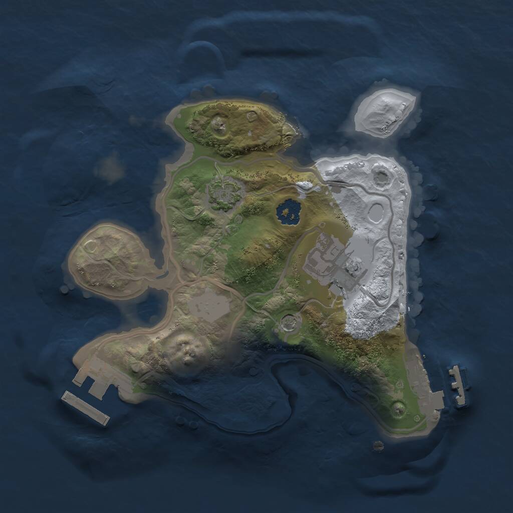 Rust Map: Procedural Map, Size: 2000, Seed: 821465257, 6 Monuments