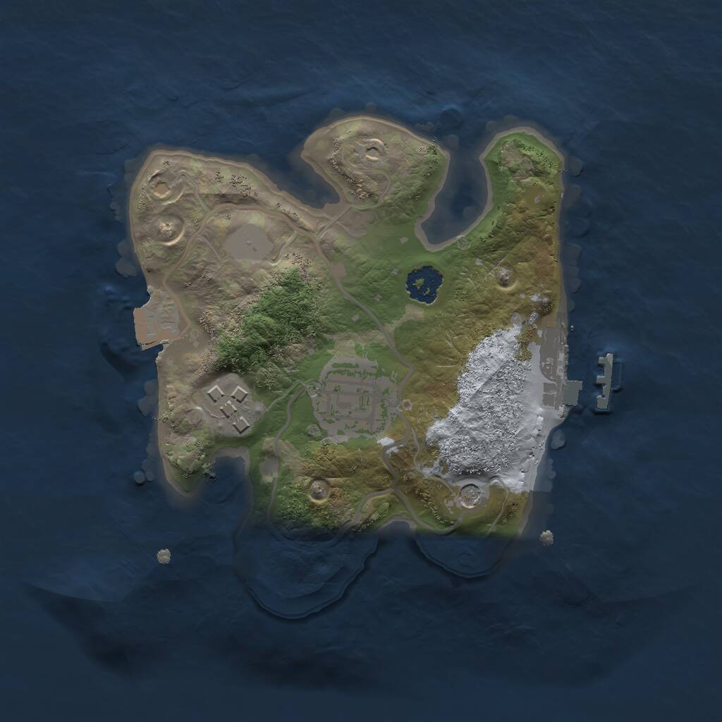 Rust Map: Procedural Map, Size: 2000, Seed: 1017164625, 5 Monuments