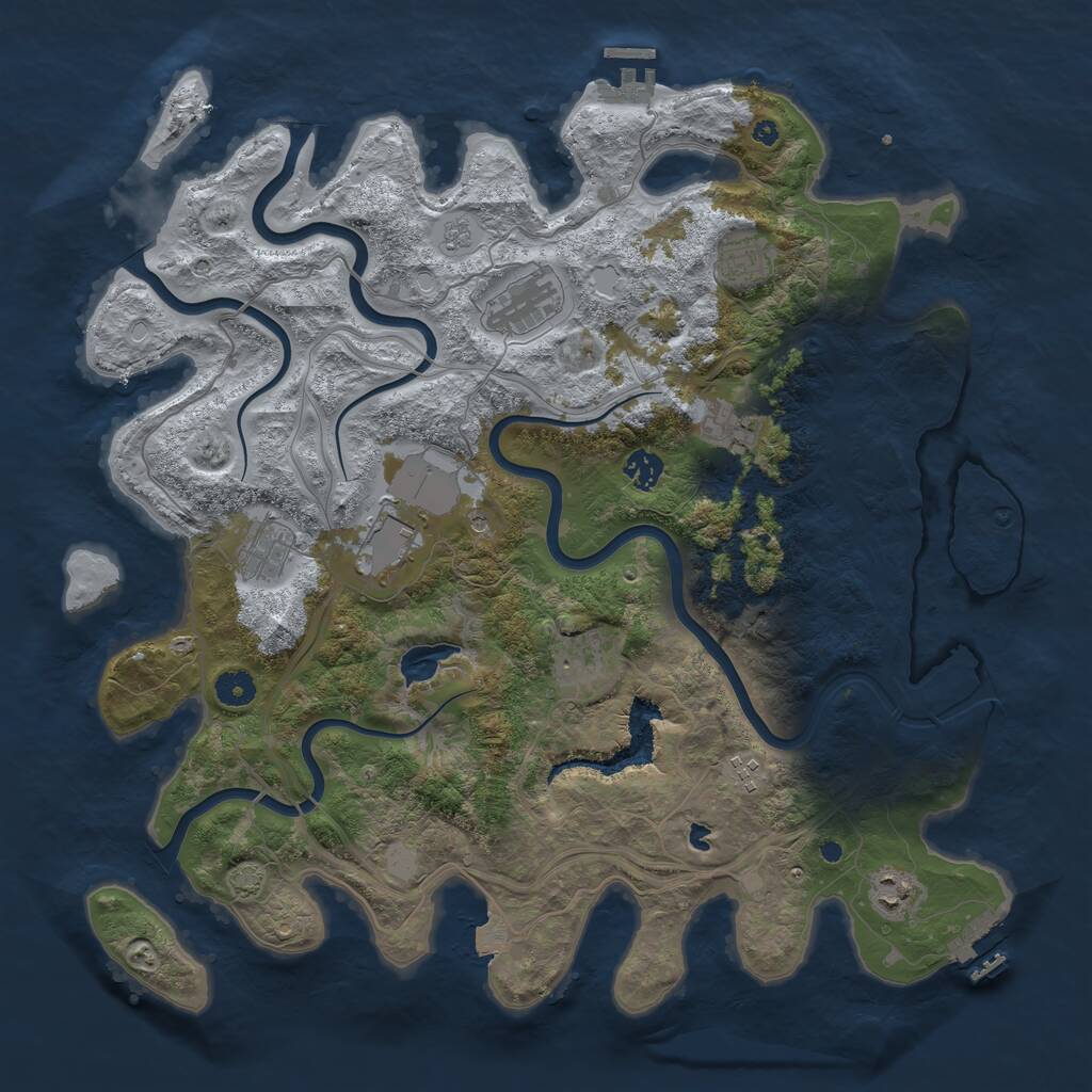 Rust Map: Procedural Map, Size: 4250, Seed: 1052103621, 15 Monuments