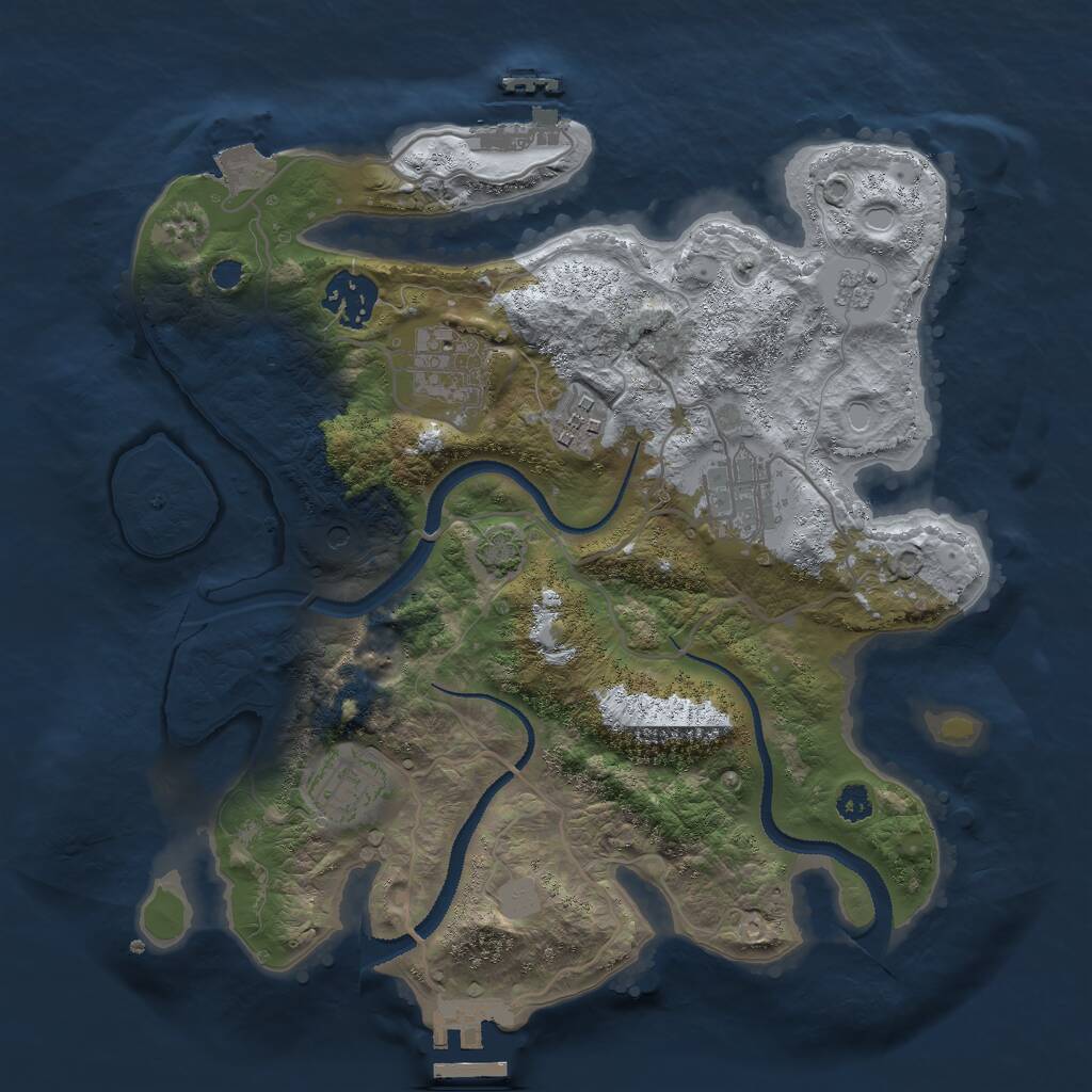 Rust Map: Procedural Map, Size: 3000, Seed: 49560, 11 Monuments