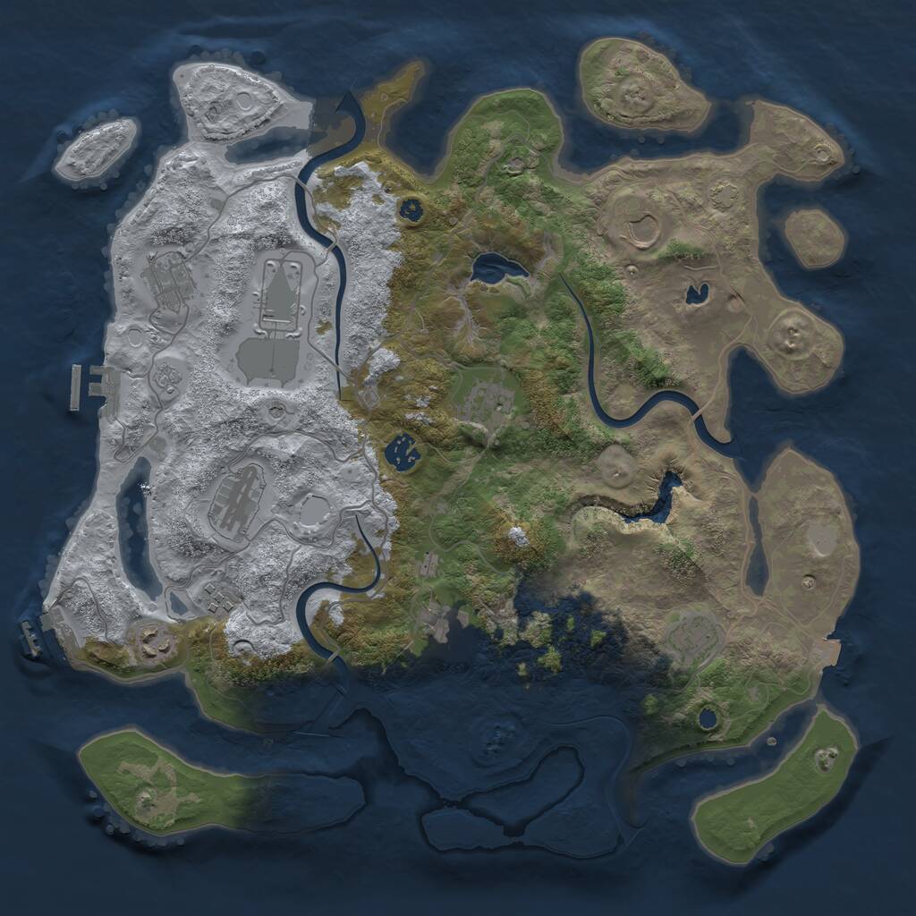 Rust Map: Procedural Map, Size: 4000, Seed: 257816, 16 Monuments