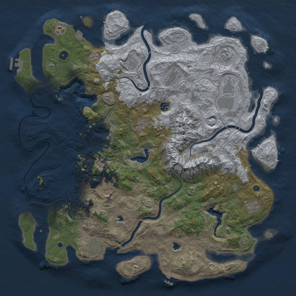 Rust Map: Procedural Map, Size: 5000, Seed: 778956, 17 Monuments