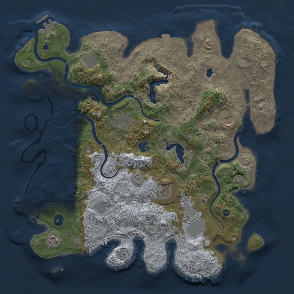 Rust Map: Procedural Map, Size: 4200, Seed: 230520176, 15 Monuments