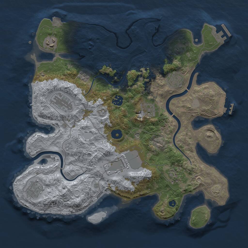 Rust Map: Procedural Map, Size: 3500, Seed: 50280897, 15 Monuments