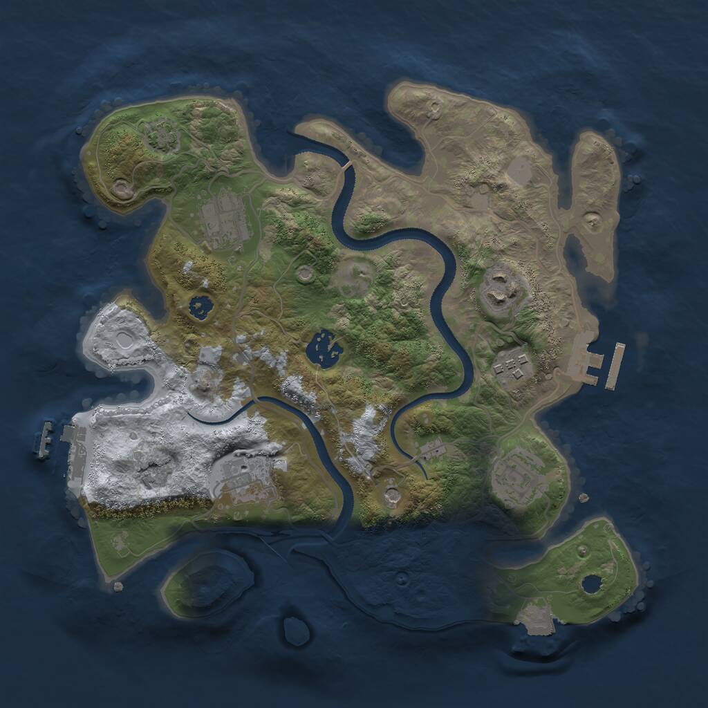 Rust Map: Procedural Map, Size: 3000, Seed: 17386769, 11 Monuments
