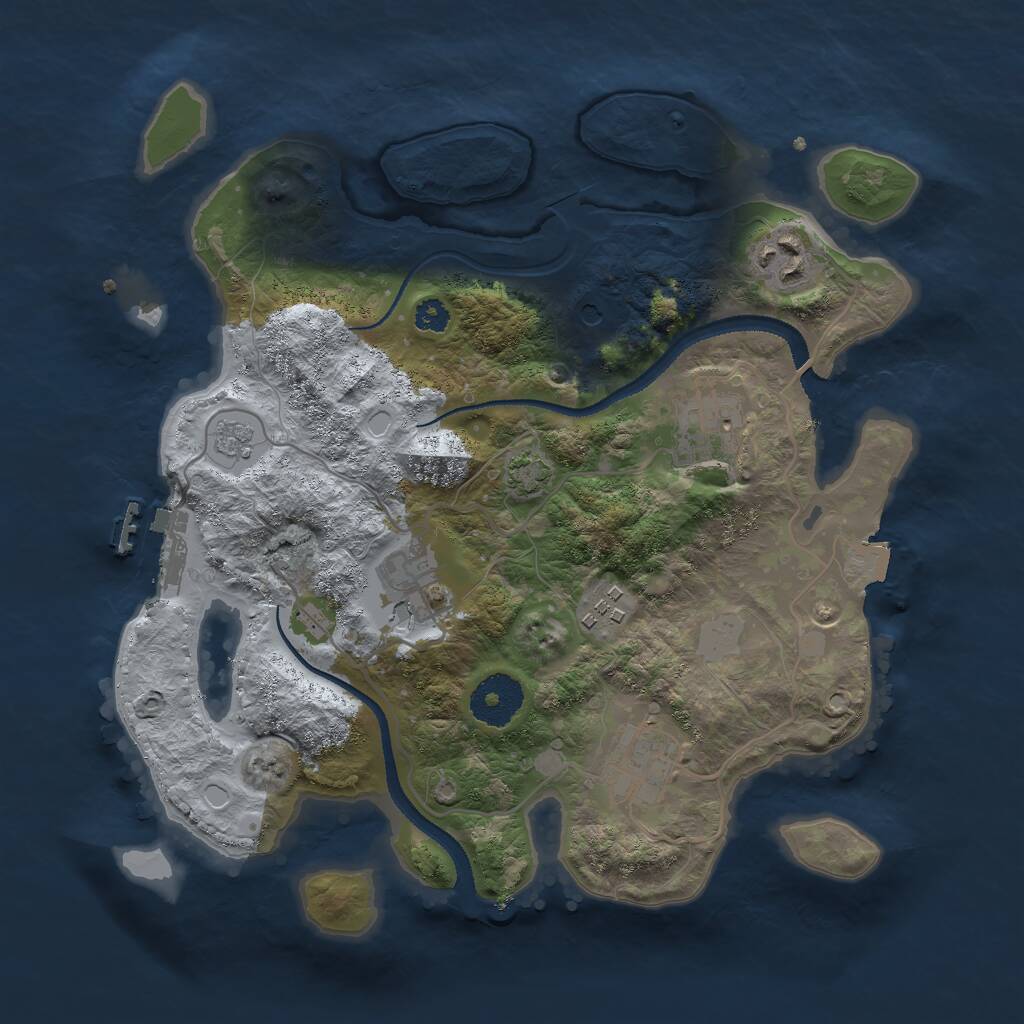 Rust Map: Procedural Map, Size: 3000, Seed: 24562456, 10 Monuments