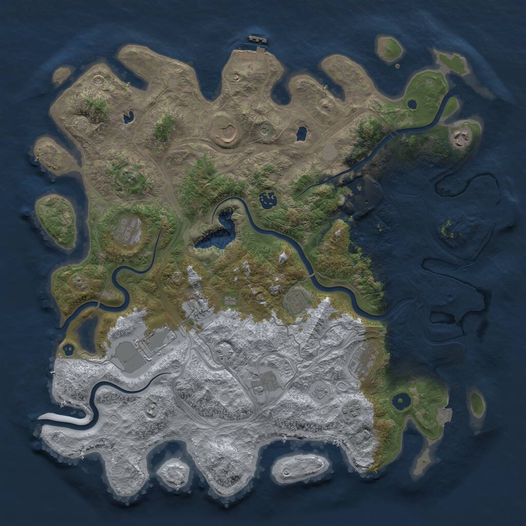Rust Map: Procedural Map, Size: 4500, Seed: 514041068, 17 Monuments
