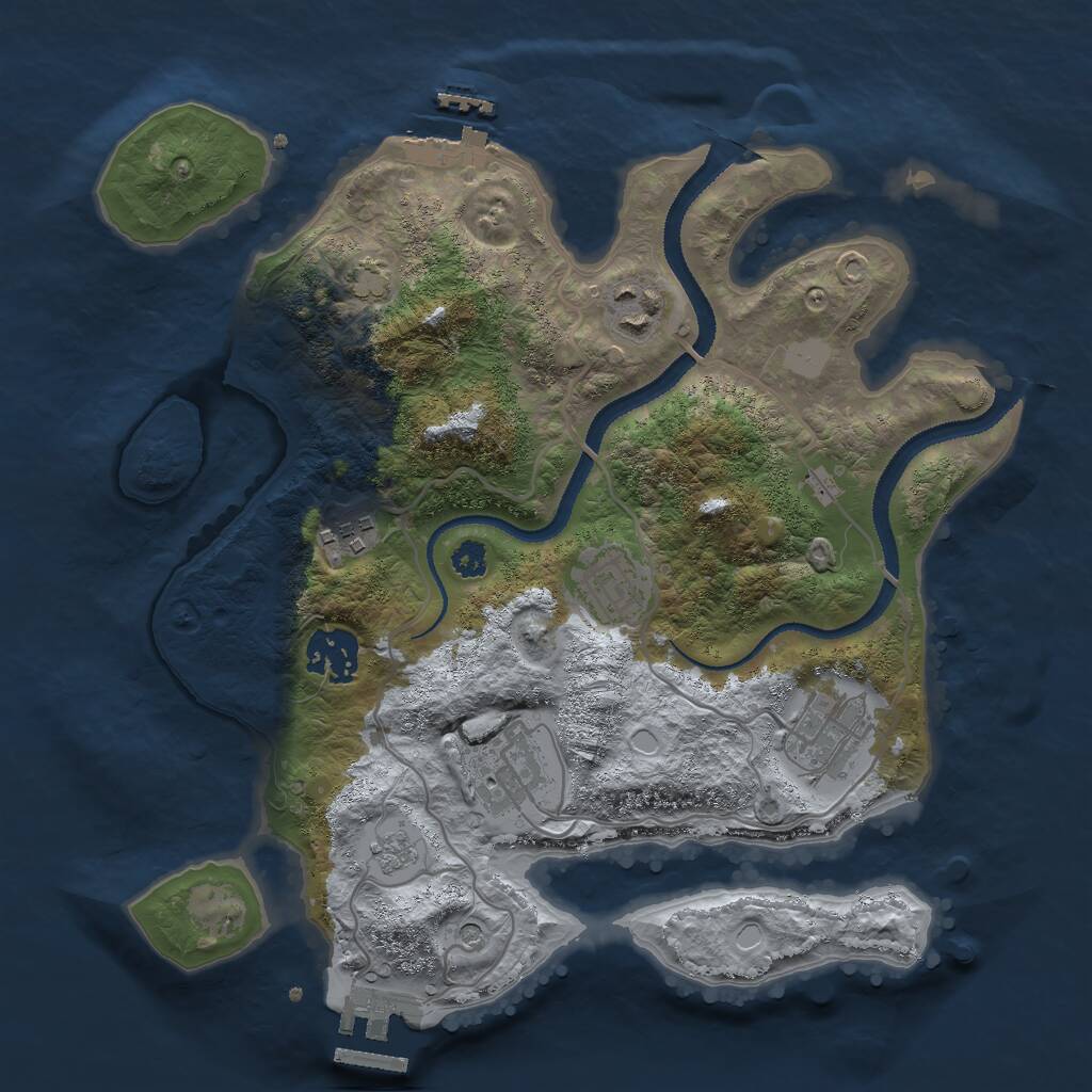 Rust Map: Procedural Map, Size: 3000, Seed: 315800465, 12 Monuments