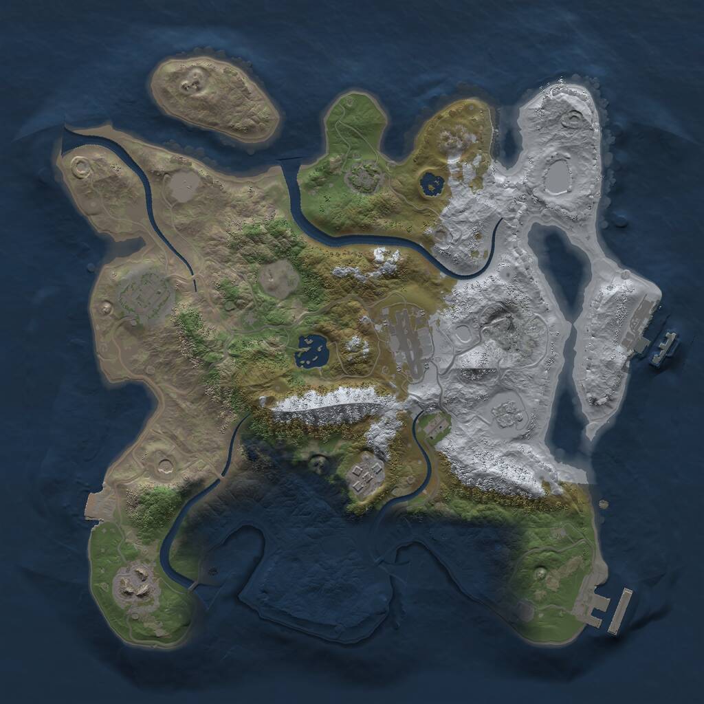 Rust Map: Procedural Map, Size: 3000, Seed: 675784568, 11 Monuments