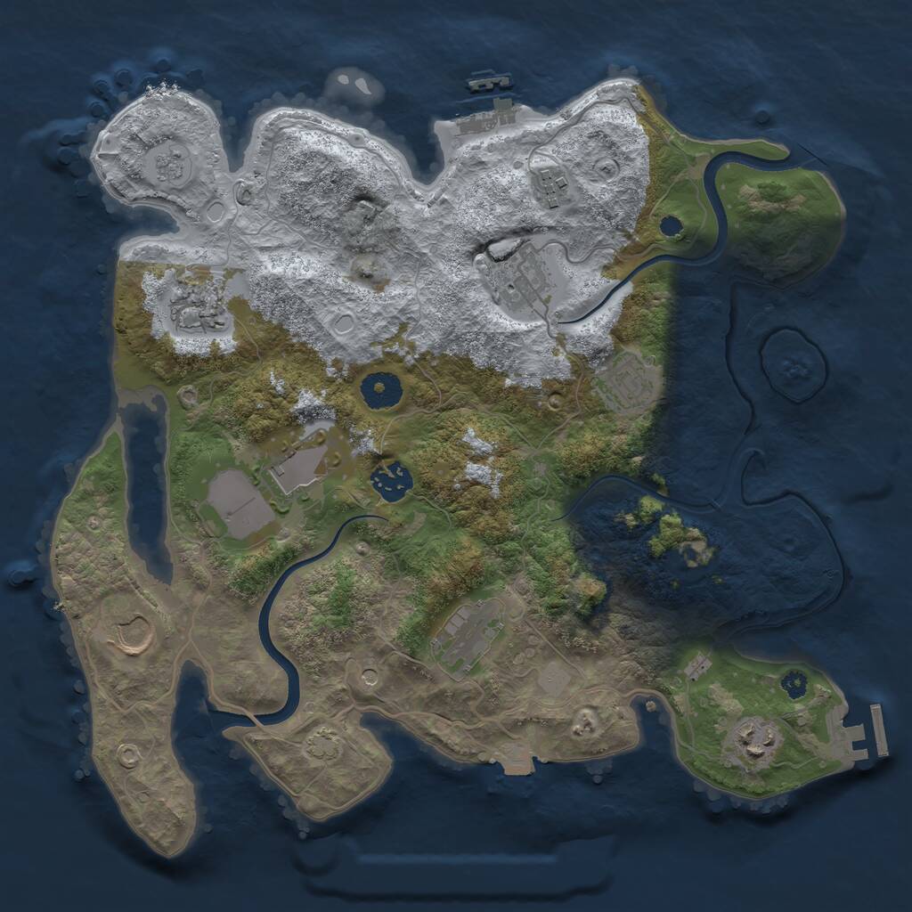 Rust Map: Procedural Map, Size: 3500, Seed: 714864821, 15 Monuments