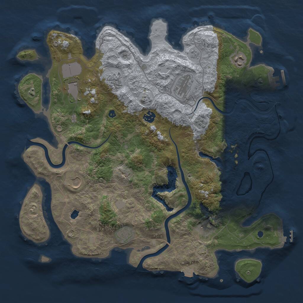 Rust Map: Procedural Map, Size: 4000, Seed: 10247, 15 Monuments