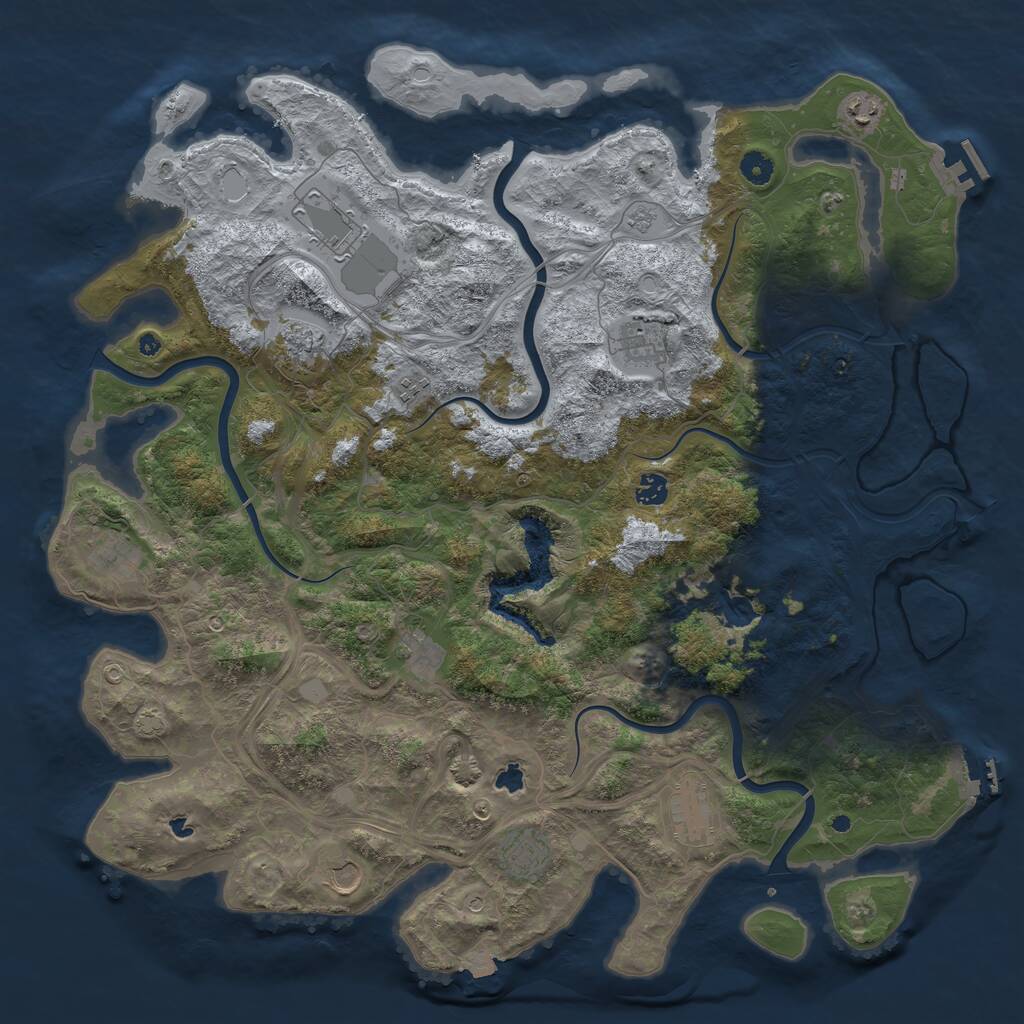 Rust Map: Procedural Map, Size: 4700, Seed: 2123773256, 17 Monuments