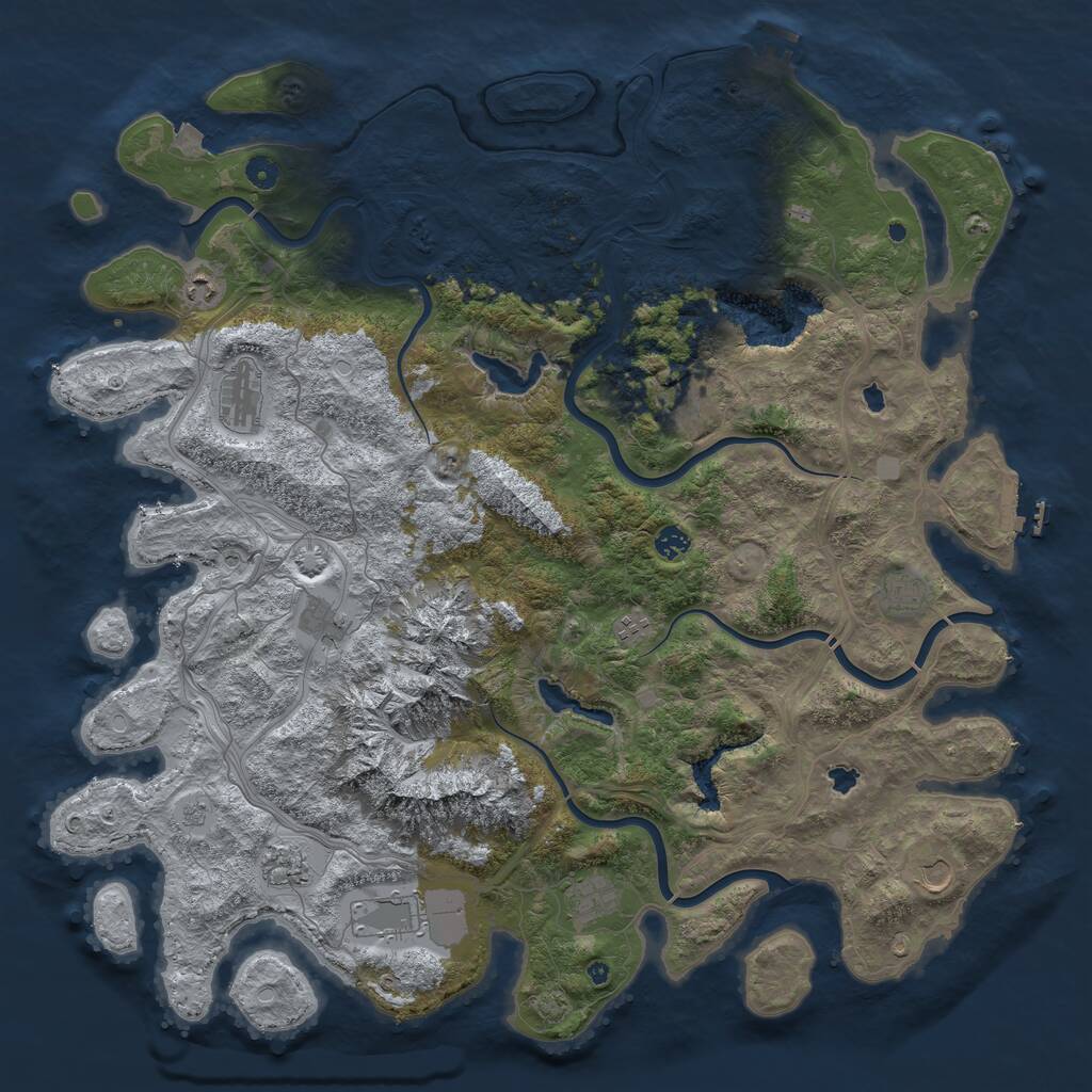 Rust Map: Procedural Map, Size: 5000, Seed: 25141114, 17 Monuments
