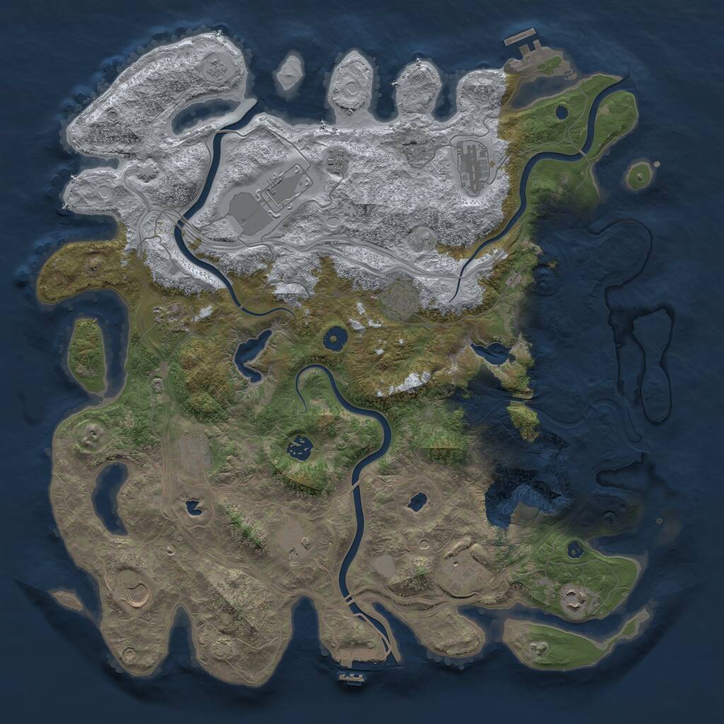 Rust Map: Procedural Map, Size: 4500, Seed: 38338383, 17 Monuments