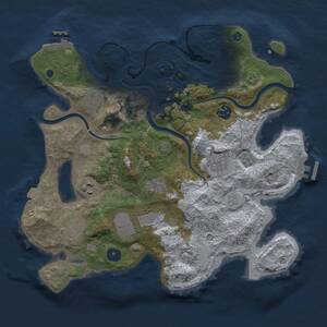 Thumbnail Rust Map: Procedural Map, Size: 3500, Seed: 1145141919, 15 Monuments