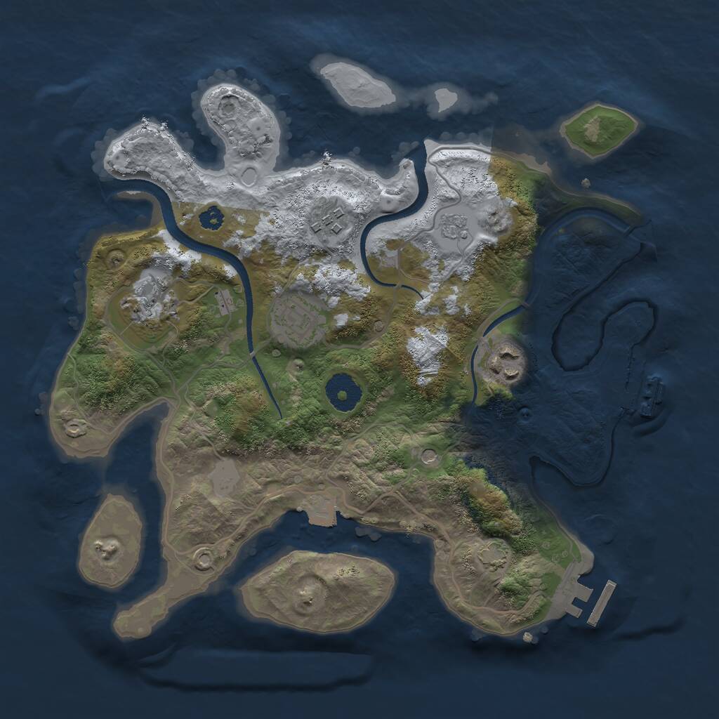 Rust Map: Procedural Map, Size: 3000, Seed: 113344146, 10 Monuments