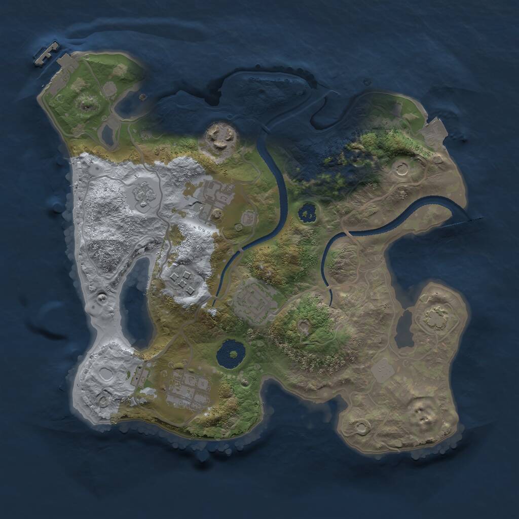 Rust Map: Procedural Map, Size: 2750, Seed: 50020, 10 Monuments