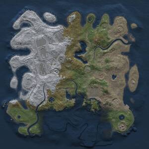 Thumbnail Rust Map: Procedural Map, Size: 4000, Seed: 1645613345, 14 Monuments