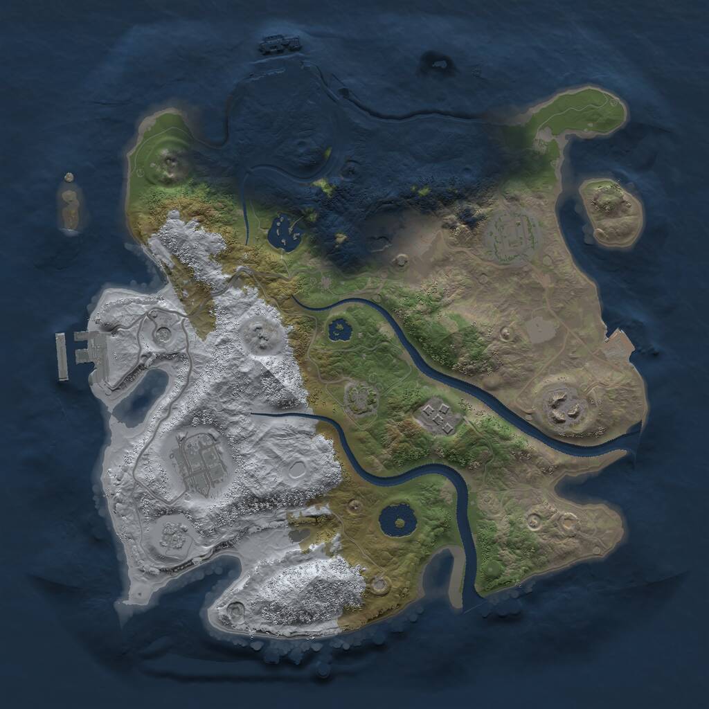 Rust Map: Procedural Map, Size: 3000, Seed: 138206412, 12 Monuments