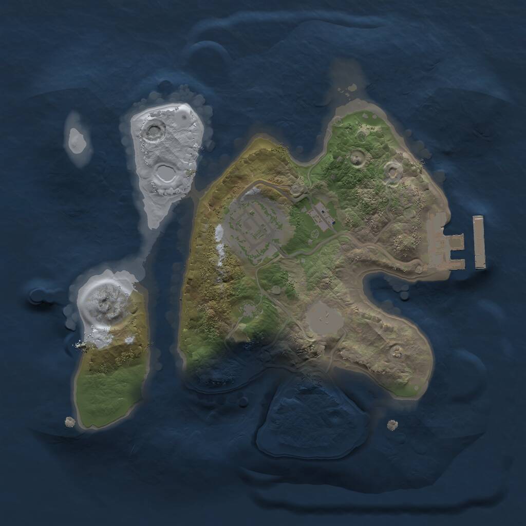 Rust Map: Procedural Map, Size: 2000, Seed: 435354, 3 Monuments