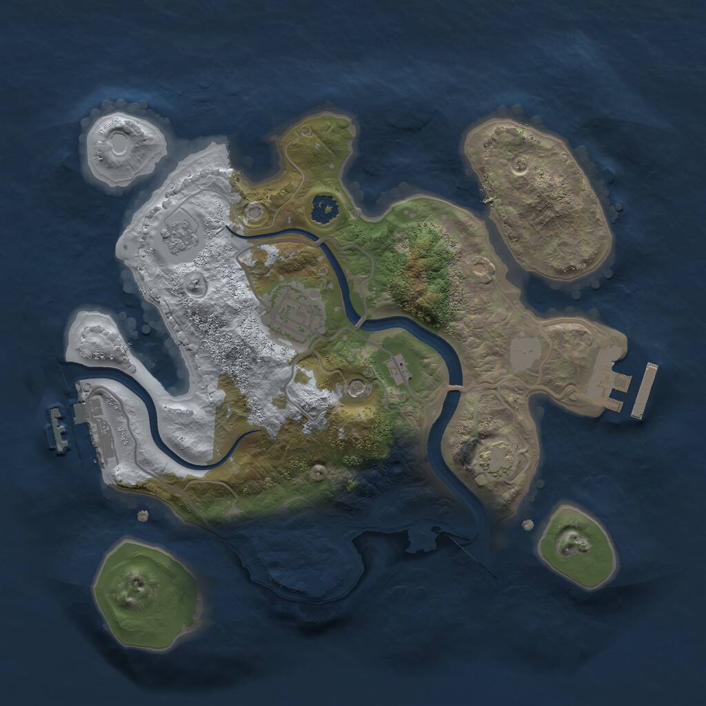 Rust Map: Procedural Map, Size: 2500, Seed: 1122015453, 7 Monuments