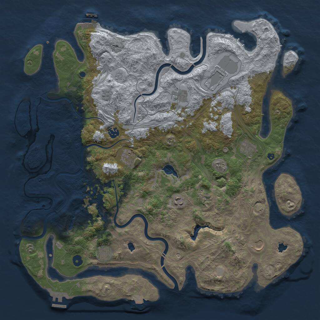 Rust Map: Procedural Map, Size: 4500, Seed: 1789399275, 16 Monuments