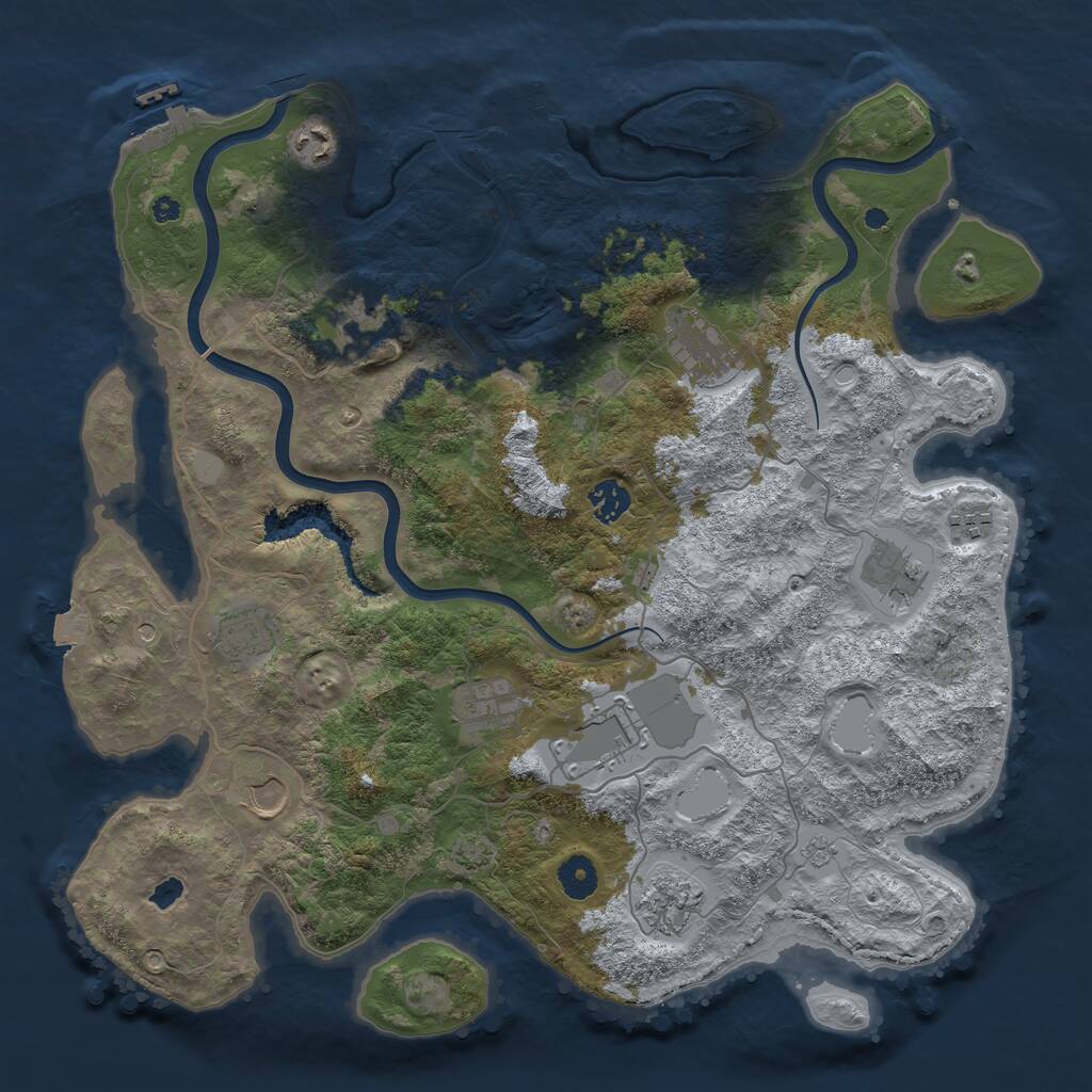 Rust Map: Procedural Map, Size: 4000, Seed: 1535470033, 17 Monuments