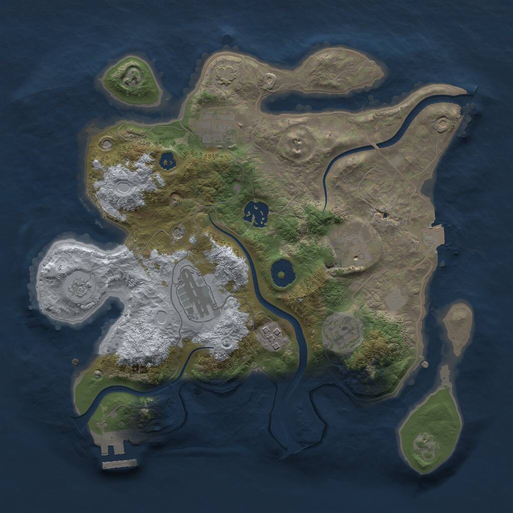Rust Map: Procedural Map, Size: 3000, Seed: 33706934, 11 Monuments