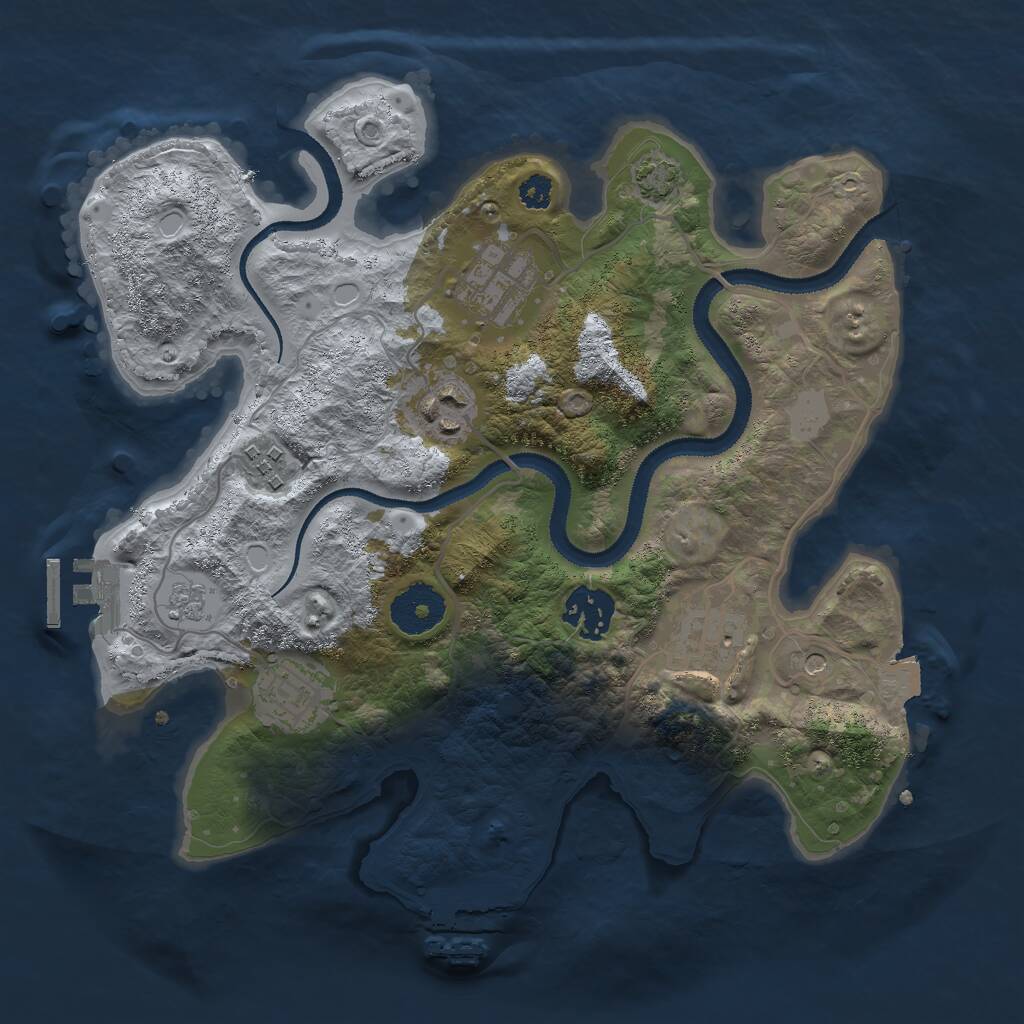 Rust Map: Procedural Map, Size: 3000, Seed: 3185079, 12 Monuments