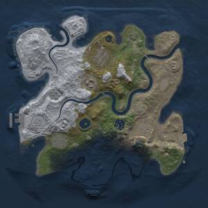 Thumbnail Rust Map: Procedural Map, Size: 3000, Seed: 3185079, 12 Monuments