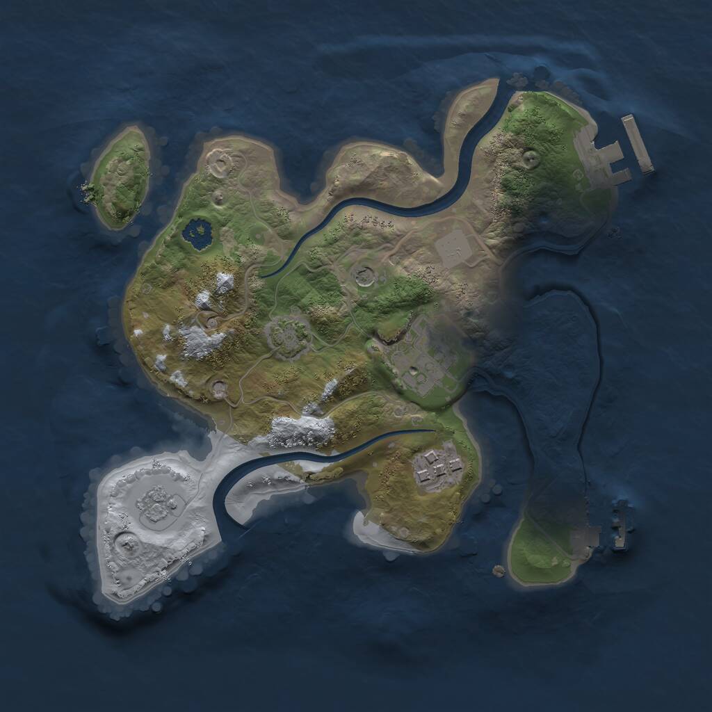 Rust Map: Procedural Map, Size: 2367, Seed: 1060758, 8 Monuments